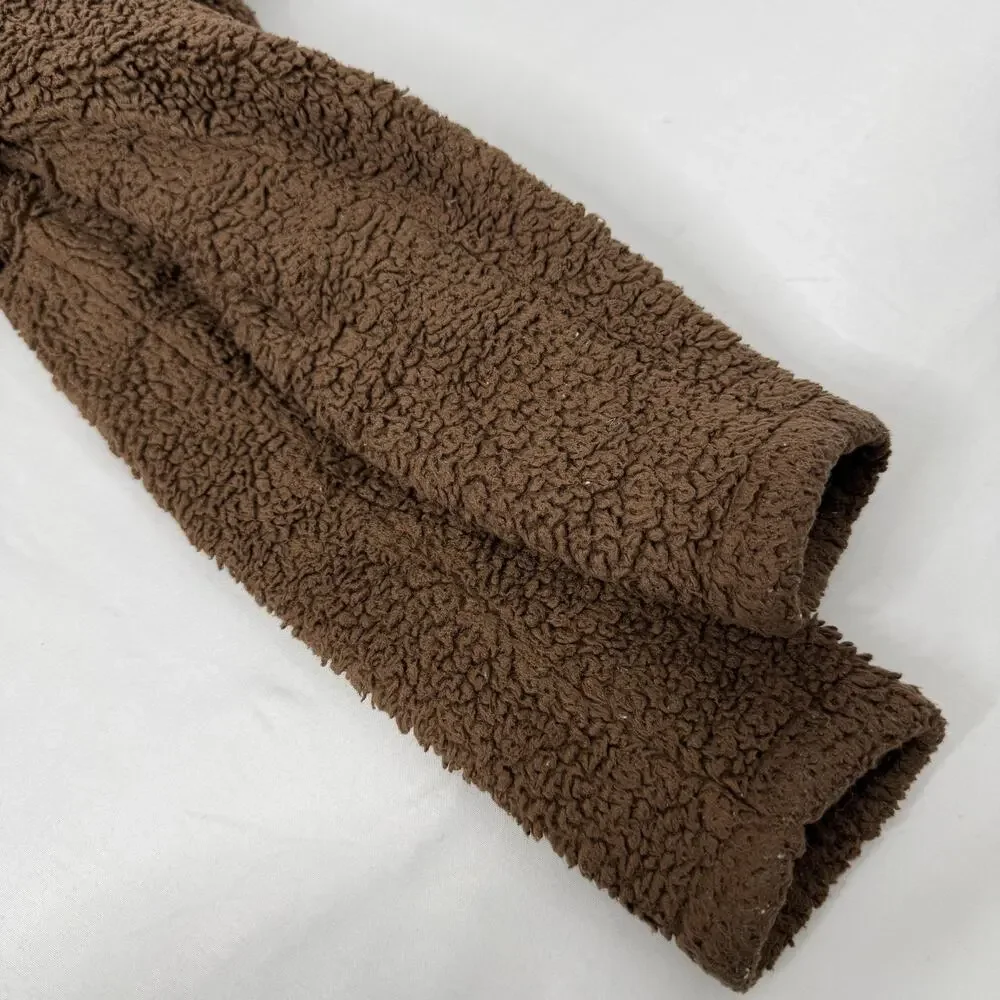 Gruffalo Jacket Boys 4-5 Brown Sherpa Fleece Hooded Pullover Monster Costume